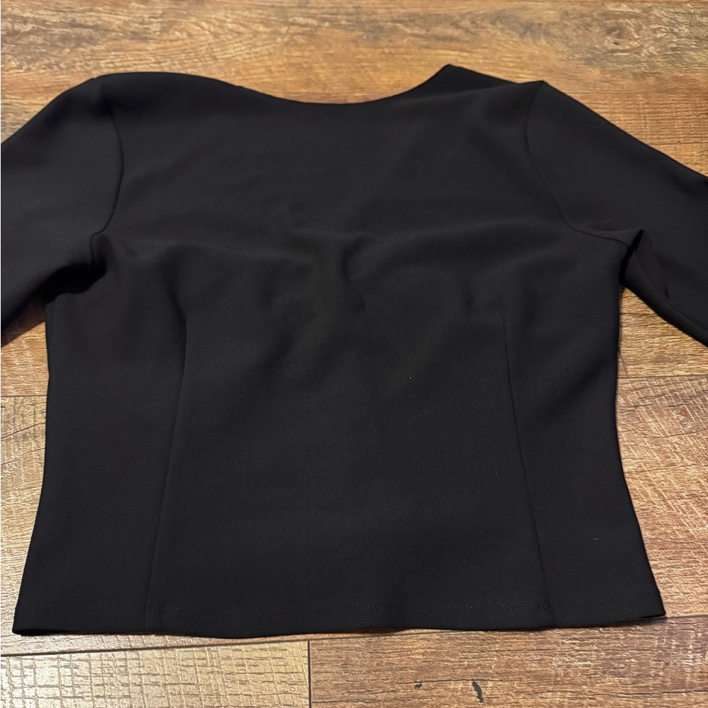 Abercrombie & Fitch Black O-Ring Fitted Blouse - Picture 4 of 5